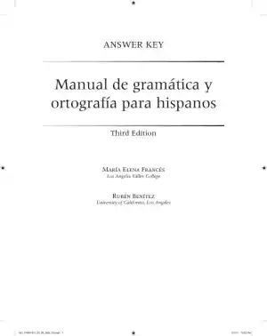 Manual de gram�tica y ortograf�a para hispanos, 3rd Edition Solution Manual