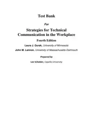 Test Bank for Strategies for Technical Communication in the Workplace, 4th Edition