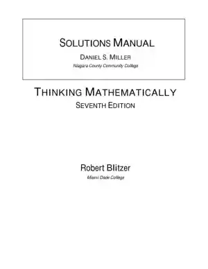 Solution Manual for Thinking Mathematically, 7th Edition