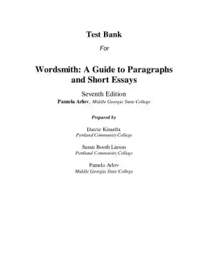 Test Bank for Wordsmith: A Guide to Paragraphs & Short Essays, 7th Edition