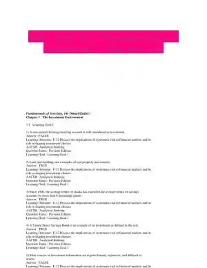 Test Bank For Fundamentals of Investing, 14th Edition