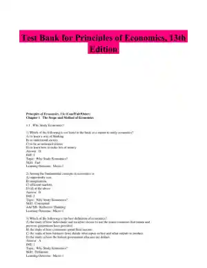 Test Bank for Principles of Economics, 13th Edition