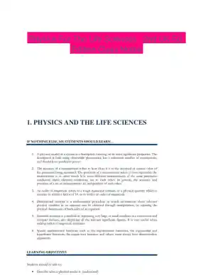 Physics For The Life Sciences , 2nd UK Ed. Edition Class Notes