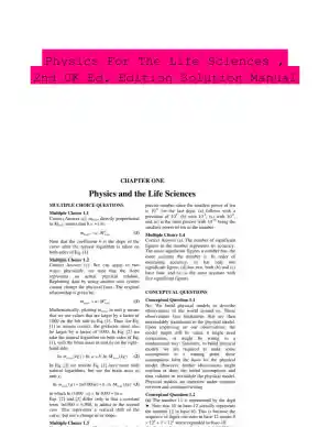 Physics For The Life Sciences , 2nd UK Ed. Edition Solution Manual