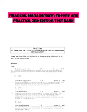 Financial Management: Theory And Practice, 2nd Edition Test Bank