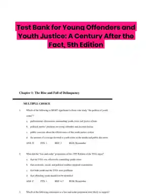 Test Bank for Young Offenders and Youth Justice: A Century After the Fact, 5th Edition
