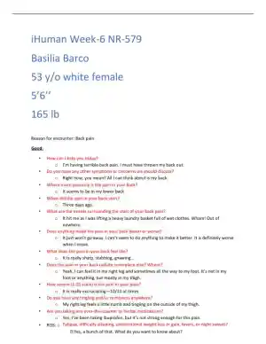 IHUMAN NR579 Clinical Analysis Week 6 With Answers (55 Solved Questions)