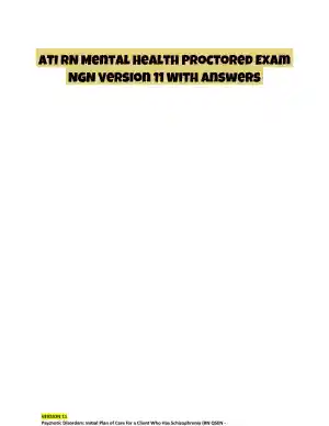 ATI RN Mental Health Proctored Exam NGN Version 11 With Answers (24 Solved Questions)
