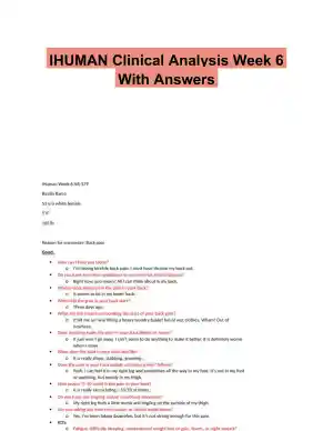 IHUMAN Clinical Analysis Week 6 With Answers (64 Solved Questions)