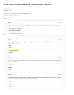 2021 NR293 Pharmacology Final Exam With Answers (60 Solved Questions)