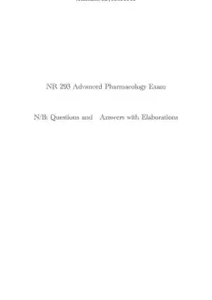 NR293 Chamberlain College of Nursing Advanced Pharmacology Practice Exam With Answers (125 Solved Questions)