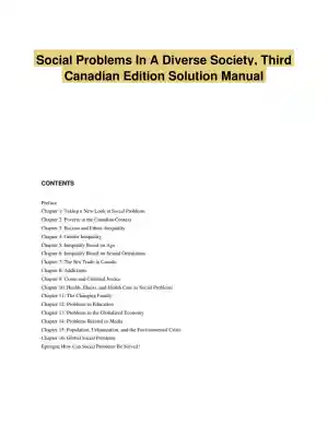 Social Problems In A Diverse Society, Third Canadian Edition Solution Manual