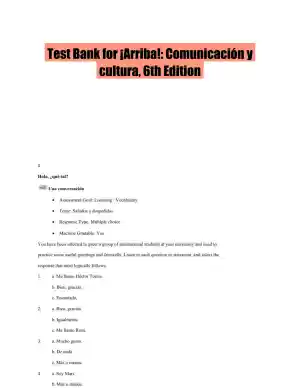 Test Bank for �Arriba!: Comunicaci�n y cultura, 6th Edition