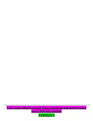 ATI Leadership Proctored Exam with Answers (70 Solved Questions)