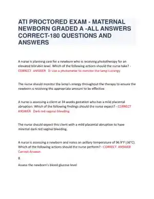 ATI Pediatrics Proctored Exam with Answers (95 Solved Questions)