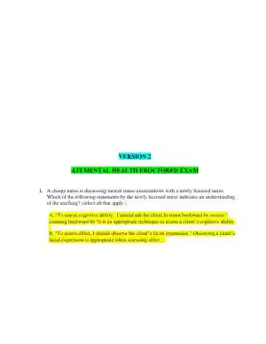 ATI RN Mental Health Proctored Exam NGN Version 2 With Answers (65 Solved Questions)