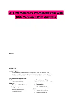 ATI RN Maternity Proctored Exam With NGN Version 5 With Answers (174 Solved Questions)