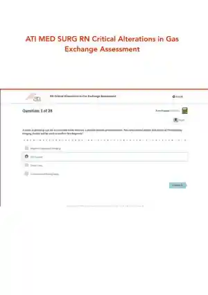 ATI RN Medical Surgical Critical Alterations in Gas Exchange Assessment With Answers (25 Solved Questions)