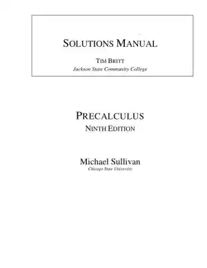 Solution Manual for Precalculus, 8th Edition
