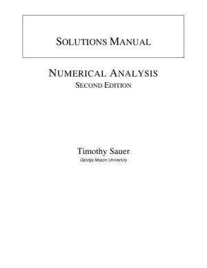 Solution Manual for Numerical Analysis, 2nd Edition
