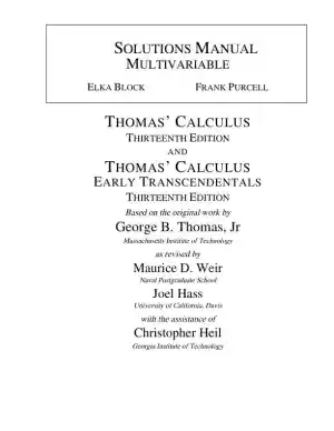 Solution Manual for Thomas Calculus, 13th Edition