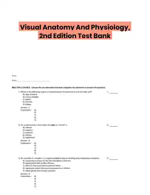 Visual Anatomy And Physiology, 2nd Edition Test Bank