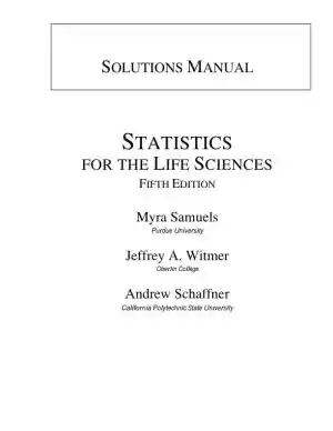 Solution Manual for Statistics for the Life Sciences, 5th Edition