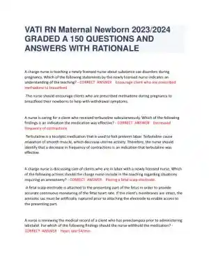 2023-2024 ATI RN Practice Exam with Answers (76 Solved Questions)