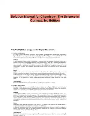 Solution Manual for Chemistry: The Science in Context, 3rd Edition