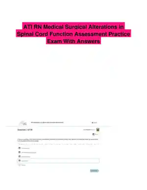 ATI RN Medical Surgical Alterations in Spinal Cord Function Assessment Practice Exam With Answers (30 Solved Questions)