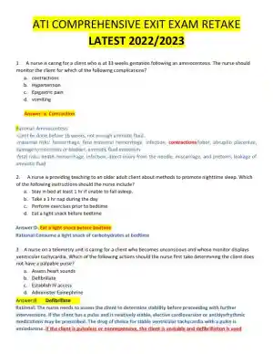 2019 ATI Community Health Proctored Exam with Answers (57 Solved Questions)