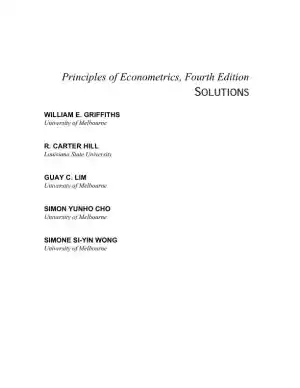 Principles Of Econometrics, 4th Edition Solution Manual
