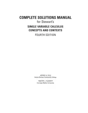Solution Manual for Single Variable Calculus: Concepts and Contexts, 4th Edition