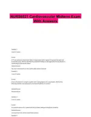 NURS6521 Cardiovascular Midterm Exam With Answers (101 Solved Questions)