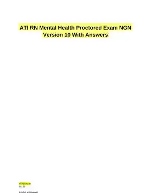 ATI RN Mental Health Proctored Exam NGN Version 10 With Answers (12 Solved Questions)