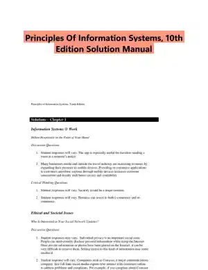 Principles Of Information Systems, 10th Edition Solution Manual