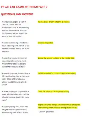 2022 ATI Pediatrics Proctored Exam with Answers (11 Solved Questions)