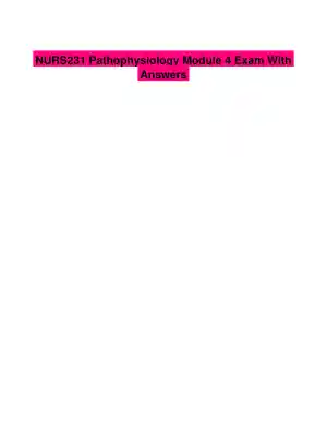 NURS231 Pathophysiology Module 4 Exam With Answers (28 Solved Questions)