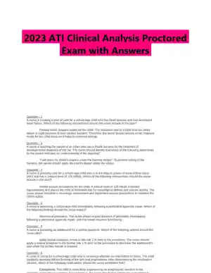 2023 ATI Clinical Analysis Proctored Exam with Answers (81 Solved Questions)