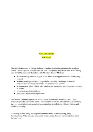 2023 ATI OB Proctored Exam with Answers (72 Solved Questions)