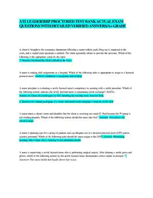 2023 ATI Leadership Proctored Exam with Answers (372 Solved Questions)