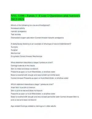 2023-2024 NSG3100 Fundamental I Exam 2 With Answers (75 Solved Questions)