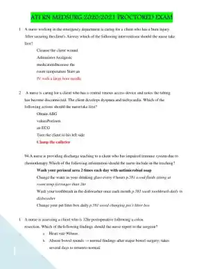 2023 ATI RN Proctored Exam with Answers (71 Solved Questions)