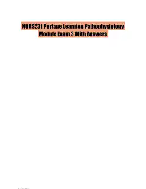 NURS231 Portage Learning Pathophysiology Module Exam 3 With Answers (27 Solved Questions)
