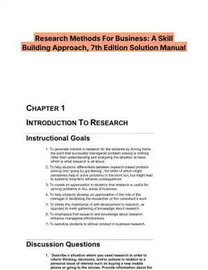 Research Methods For Business: A Skill Building Approach, 7th Edition Solution Manual