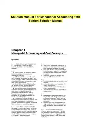 Solution Manual For Managerial Accounting 16th Edition Solution Manual