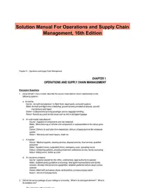 Solution Manual For Operations and Supply Chain Management, 16th Edition