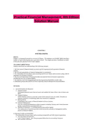 Practical Financial Management, 8th Edition Solution Manual