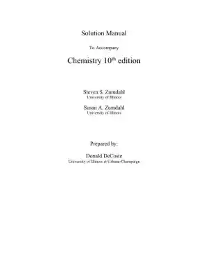 Solution Manual for Chemistry , 10th Edition
