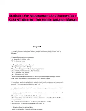 Statistics For Management And Economics + XLSTAT Bind-In , 11th Edition Solution Manual